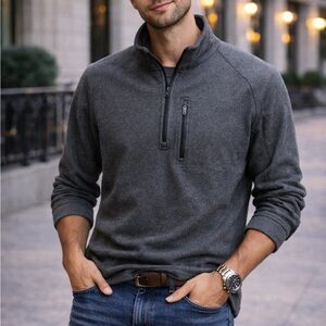 L.L. Bean Men's Dark Gray Zip-Up Sweater